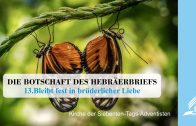 13.BLEIBT FEST IN BRÜDERLICHER LIEBE – DIE BOTSCHAFT DES HEBRÄERBRIEFS | Pastor Mag. Kurt Piesslinger